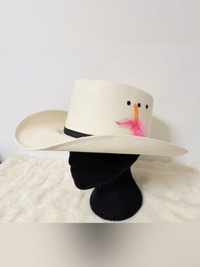 Elegante Cream Wide-Brim Hat cowboy hat boys youth size 6 7/8